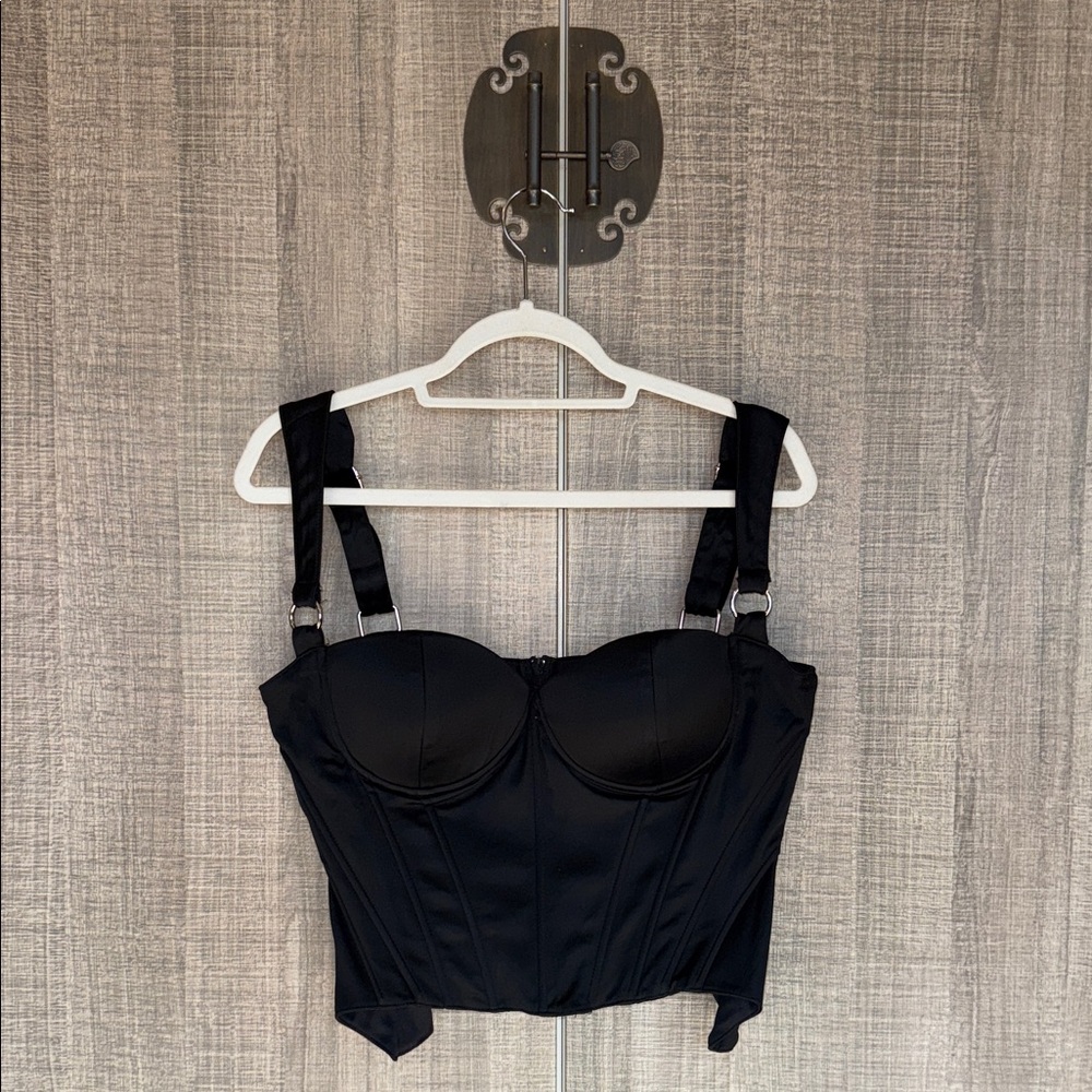 POSTER GIRL Black Crop Corset Top
